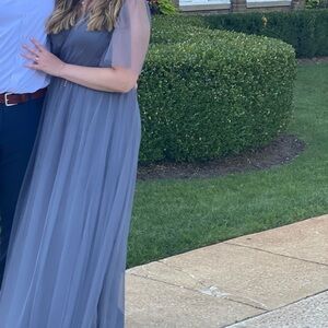 Revelry Slate Blue Bridesmaid Dress